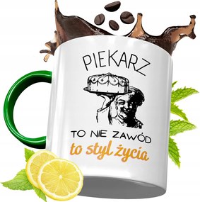 Zöld Bögre Péknek Születésnapi Ajándéknak, fényképes nyomattal