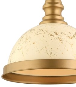 Zsinóros függeszték MONZA 1xE27/40W/230V, átm. 29 cm, krémszínű/bronzszínű