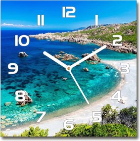 Csendes üveg falióra Tengeri öböl 30x30 cm