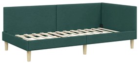 Sarokágy keret Egyéb Sötétzöld 90 x 200 cm Szövet és Mérnöki Fa