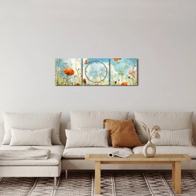 Kép - Pillangók a nyári réten (órával) (90x30 cm)