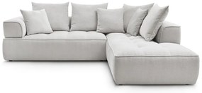Világosszürke zsenília sarokkanapé (jobb oldali-L alakú) Whesley – Bobochic Paris