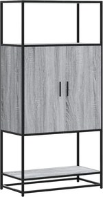 vidaXL Highboard szürke sonoma 68x35x139 cm gépelt fa és fém