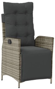 5 részes szürke polyrattan kerti étkezőgarnitúra párnával