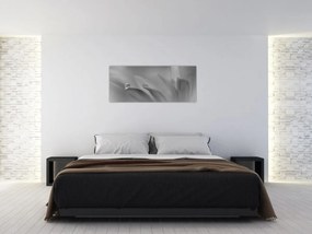 Kép - Csepp a virágon, fekete-fehér (120x50 cm)
