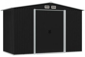 Antracitszürke acél kerti fészer 257 x 205 x 178 cm