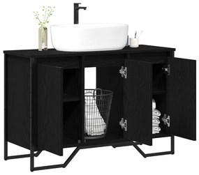 Fürdőszobai mosdószekrény Fekete tölgy 91x35x60 cm Szerelt fa