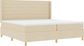 vidaXL Boxrugós ágy matracmal leddel Krém 140 x 200 cm szövet