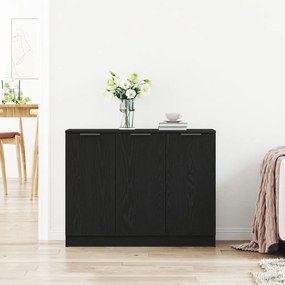 Oldalszekrény Fekete Tölgy 90,5x30x70 cm Műanyagból