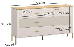 Komód Reiteradas 1 (kasmír + kő tölgy) . 1116975