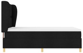 Boxspring Ágy Matrac Készlettel Fekete 140x200 cm Szövet