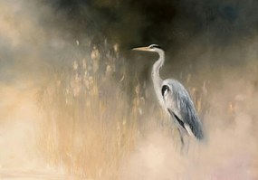 Fotótapéta, mint festett kép élénk színek Daru tájkép pasztell +ragasztó