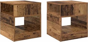 vidaXL Végasztal 2 pcs Öreg fa 40,5 x 40 x 45 cm Faanyag