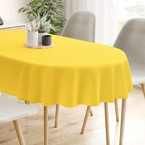Goldea pamut asztalterítő - sárga - ovális 120 x 160 cm