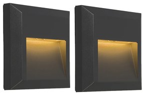 2 db modern fali lámpa szett sötétszürke LED-del - Gem 2