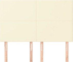 krémszínű műbőr fejtámla 144x5x118/128 cm