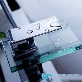 Fali kádtöltő csaptelep EYN SAK7236 LED-világítású üveg vízeséskifolyóval, többféle színben