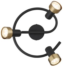 Globo 57917-3G - Spotlámpa  MASON 3xGU10/25W/230V fekete/arany