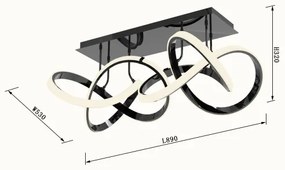 Wofi 9134-205 - LED állítható mennyezeti lámpa INDIGO LED/64W/230V fekete/krom
