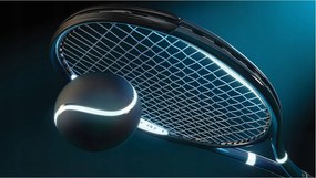 Fotótapéta Neon Tenisz Energia Rakéta Labda sötét háttér 208x146 +ragasztó