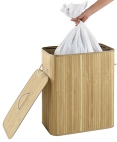 Juskys Bambusz szennyeskosár Göndör 100 literes, natúr