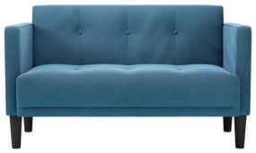 kék bársony loveseat kanapé 111 cm