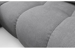 Ágyazható kárpitozott sarokülőgarnitúra tárolóval, L-alakú, ALMADA, balos, szürke