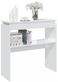 magasfényű fehér forgácslap tálalóasztal 80 x 30 x 80 cm