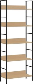 vidaXL 5 szintes tölgyszínű szerelt fa könyvespolc 60x27,6x158,5 cm