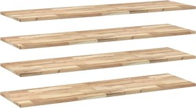 vidaXL 4 db kezeletlen tömör akácfa függőpolc 140 x 40 x 2 cm