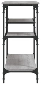 szürke sonoma színű tálalóasztal polcokkal 100 x 35 x 75 cm