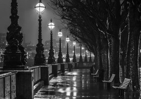 Poszter 29,7x21cm Temzeparti sétány este 2, Assaf Frank