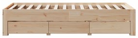 tömör fenyőfa fiókos ágykeret matrac nélkül 75 x 190 cm