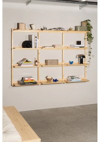 Natúr színű borovi fenyő fali könyvespolc 192x127 cm Groove – Karup Design