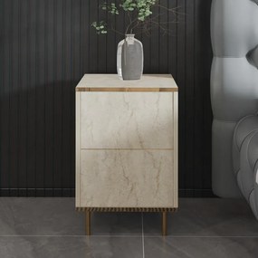 Éjjeliszekrény Imaj - Travertine, Gold