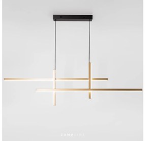 Zuma Line 22008P-BK/GD - LED Csillár zsinóron EDGE LED/42W/230V 3000/4000/6000K