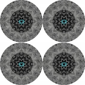 4 db-os filc alátét szett asztalra, padra 4D nyomott mintával Look