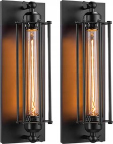 fém fali lámpa Loft Retro E27 47 cm fekete