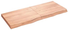 világosbarna kezelt tömör fa fürdőszobai pult 120x50x(2-6) cm