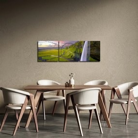 Vízesések képe (órával) (90x30 cm)
