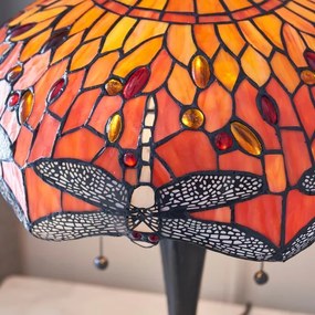 Endon 64093 - Tiffany DRAGONFLY asztali lámpa, 2x E27, 60 W, 230 V, Ø 41 cm