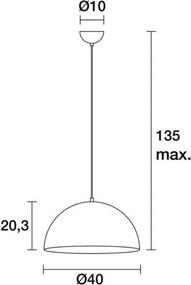 Novolux MILDRED 608A-G05X1A-40 Függőlámpa 1x60W/E27 IP20