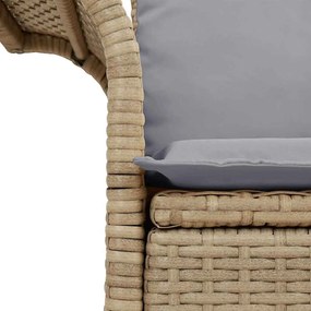 2-üléses kerti kanapé párnákkal bézs poli rattan