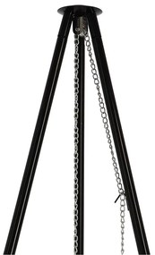 BBQ tűzrakó tál, állítható magasságú grillráccsal, három lábú állvánnyal, 157 cm