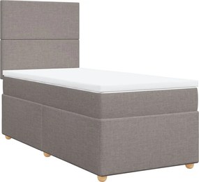 vidaXL tópszínű szövet rugós ágy matraccal 100 x 200 cm