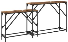 vidaXL Konzolasztal 2 pcs Öreg fa 100 x 28 x 75 cm Faanyag
