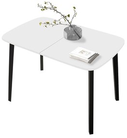 Széthúzható étkezőasztal 130 cm Grospan S 130x80 (fehér + fekete)  (4-6 fő részére). 1105347