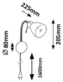Rabalux 6300 - Rugalmas lámpa SOMA 1xE14/40W/230V