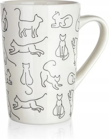 Kerámia bögre Cats macskák fehér-fekete 450 ml