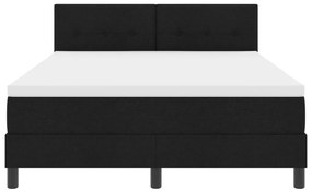 Box Spring Ágy Matraccal Fekete 140x200 cm Szövet